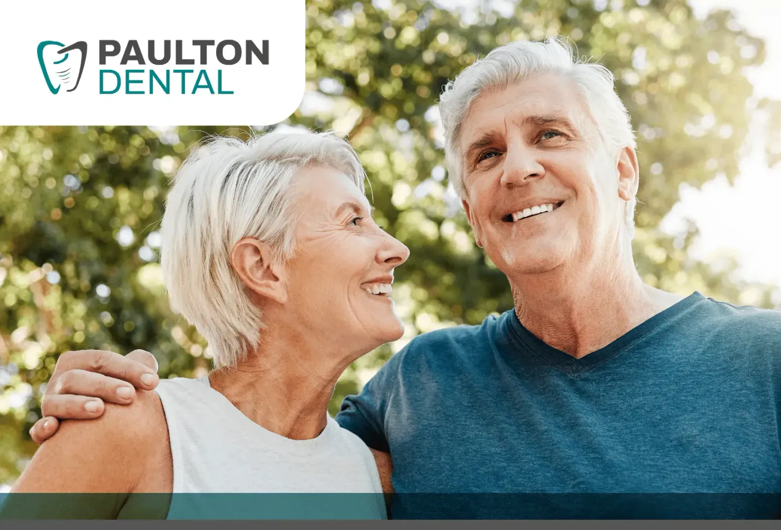 A smiling couple — long-standing members of the Paulton Dental Care Plan